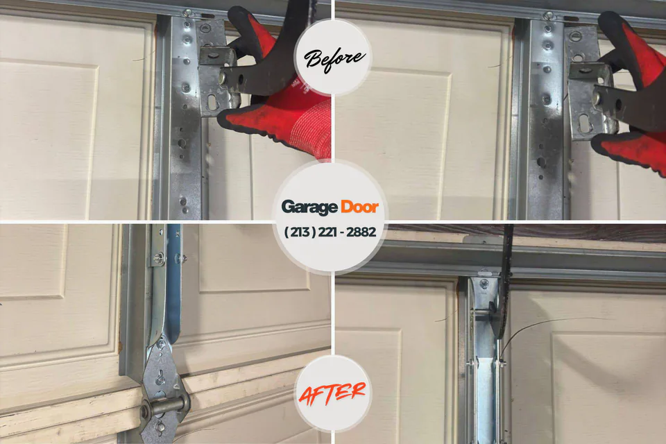 Before and after: garage door repair Elkridge, MD